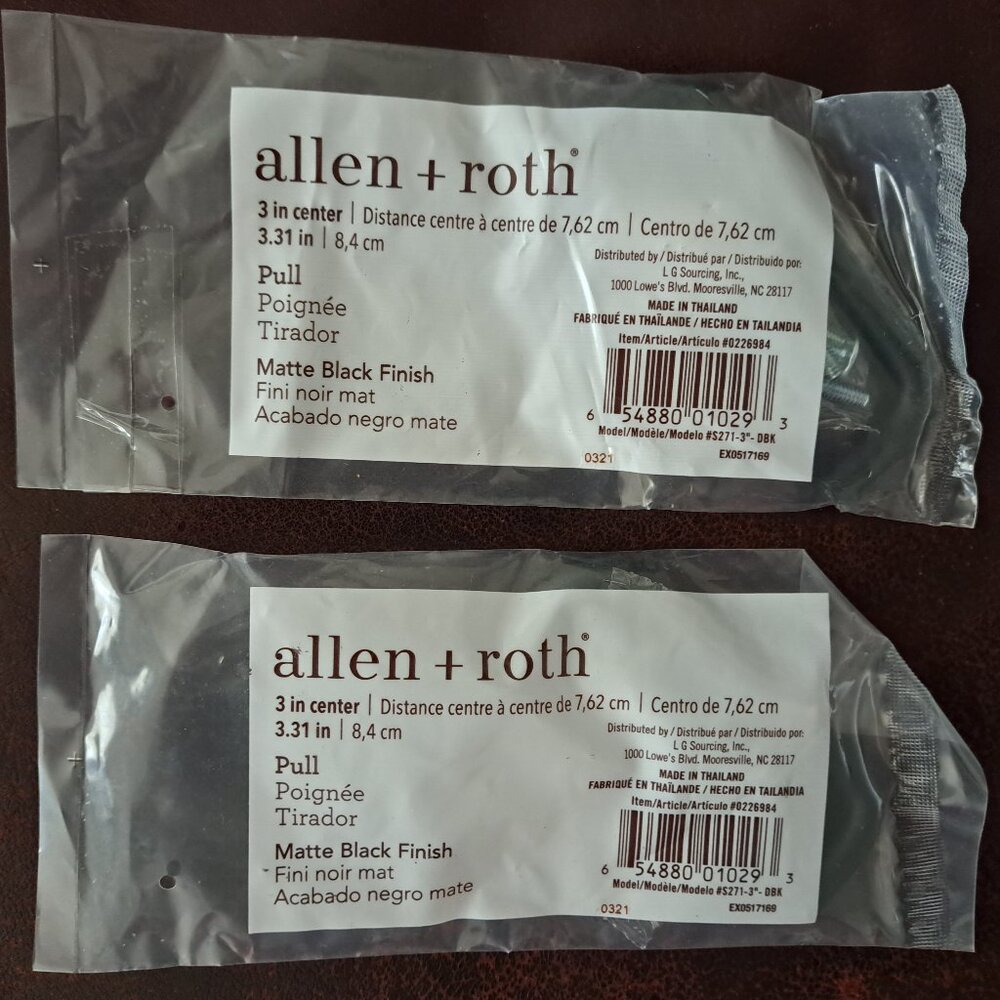 Allen + Roth 3" Center Cabinet Handle(Black) 2 Qty